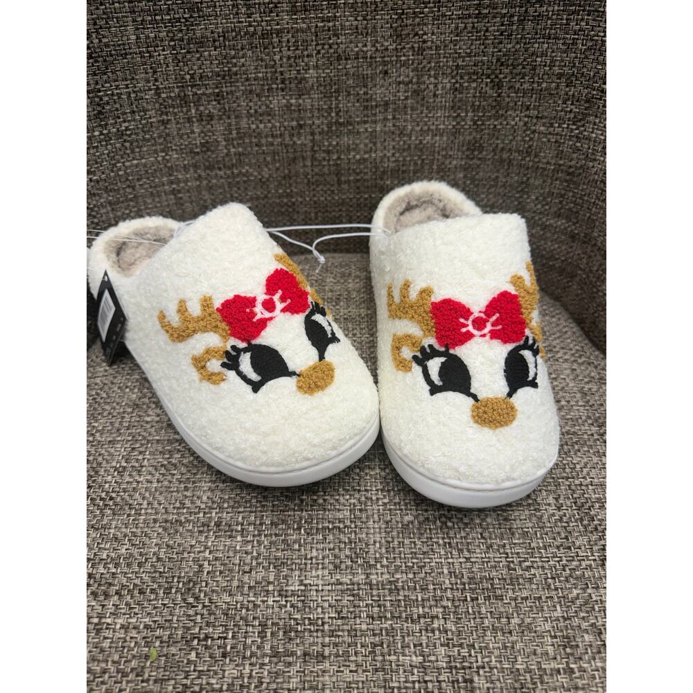MIA Cozi Reindeer Fuzzy Slippers Women’s Size 7 NWT